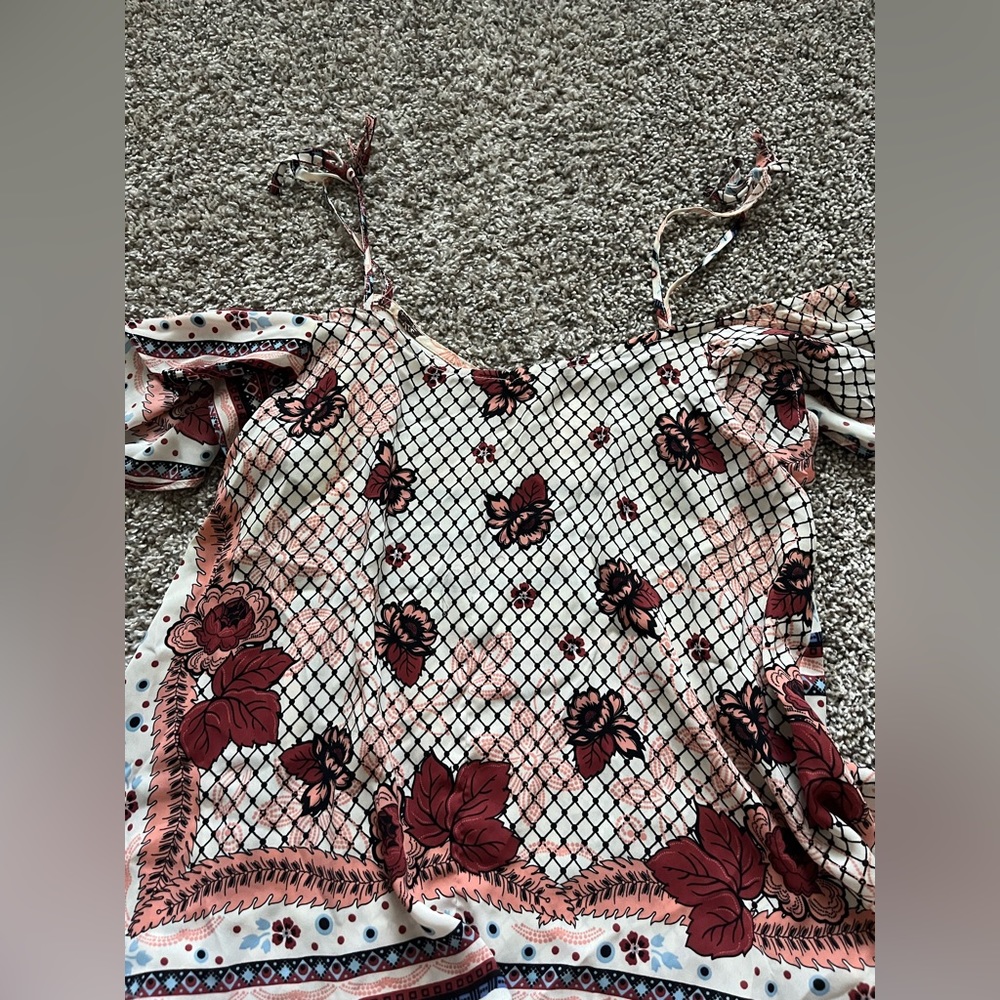 Topshop off the shoulder Flowy top